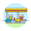 Gas Station Illustration from UX Colors Set | Free Download as SVG Vector and Transparent PNG | Streamline illustrations