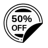50 Percent Off Sticker element - Free transparent PNG, SVG. No Sign up needed.