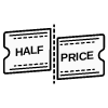 Half Price Ticket element - Free transparent PNG, SVG. No Sign up needed.