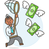Catching Money 2 Illustration from UX Colors Set