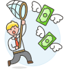 Catching Money 3 Illustration from UX Colors Set