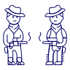 Cowboy Duel Illustration from UX Line Set