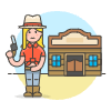 Cowboy Saloon 2 Illustration from UX Colors Set
