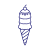 Triple Scoop Cone Illustration from UX Line Set