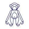 Wooden Monkey Doll Illustration from UX Line Set