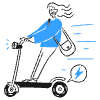 Ride E Scooter 3 illustration - Free transparent PNG, SVG. No sign up needed.