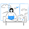 Digital Nomad Working In Airport 3 illustration - Free transparent PNG, SVG. No sign up needed.