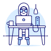 Hacker Working 2 1 Illustration from UX Duotone Set