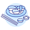Sushi Plate Illustration from UX Duotone Set