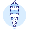 Triple Scoop Cone Illustration from UX Duotone Set