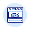 Chicken In Oven Illustration from UX Duotone Set
