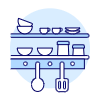Cookware Shelf Illustration from UX Duotone Set