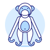Wooden Monkey Doll Illustration from UX Duotone Set