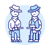 Cowboy Duel Illustration from UX Duotone Set