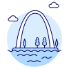 Gateway Arch Illustration from UX Duotone Set