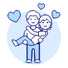 Gay Couple Lifting 4 Illustration from UX Duotone Set