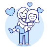 Lesbians Couple Lifting 1 Illustration from UX Duotone Set