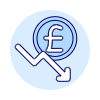 Pound Decreasing Illustration from UX Duotone Set