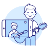 Youtuber Illustration from UX Duotone Set