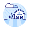 Raining Barn Field Illustration from UX Duotone Set