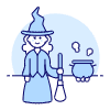 Witch Illustration from UX Duotone Set