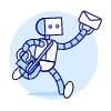 Messenger Robot illustration - Free transparent PNG, SVG. No sign up needed.