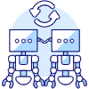 Robot Syncronizing Illustration from UX Duotone Set | Free Download as SVG Vector and Transparent PNG | Streamline illustrations