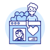 Online Dating Like 1 2 Illustration from UX Duotone Set