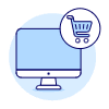 Shopping Cart Imac Illustration from UX Duotone Set | Free Download as SVG Vector and Transparent PNG | Streamline illustrations