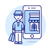 Phone App Shop 3 4 Illustration from UX Duotone Set