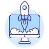 App Launch Imac Illustration from UX Duotone Set