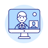 Video Call Imac Illustration from UX Duotone Set