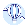 Hot Air Bolloon Illustration from UX Duotone Set