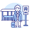 Bus Stop Waiting Luggage 2 illustration - Free transparent PNG, SVG. No sign up needed.