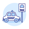 Taxi Parking Illustration from UX Duotone Set | Free Download as SVG Vector and Transparent PNG | Streamline illustrations