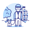 Dog Walker 1 Illustration from UX Duotone Set