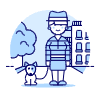 Dog Walker 4 Illustration from UX Duotone Set