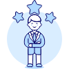 Three Star Employee 1 Illustration from UX Duotone Set | Free Download as SVG Vector and Transparent PNG | Streamline illustrations