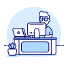 Employee Sit 2 1 Illustration from UX Duotone Set