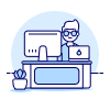 Employee Sit 3 1 Illustration from UX Duotone Set