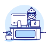 Employee Sit 3 2 Illustration from UX Duotone Set
