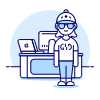 Employee Stand 1 2 Illustration from UX Duotone Set
