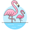 Flamingos Illustration from UX Colors Set