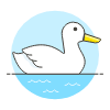 Goose Swimmimg Illustration from UX Colors Set