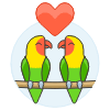 Love Parrots Illustration from UX Colors Set
