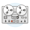 Music Player Reel Illustration from UX Colors Set