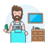 Hairstlye Barber 1 Illustration from UX Colors Set