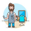 Hairstlye Barber 7 Illustration from UX Colors Set