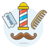 Hairstlye Barber Shop Illustration from UX Colors Set