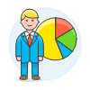 Businessman Pie Chart 1 Illustration from UX Colors Set